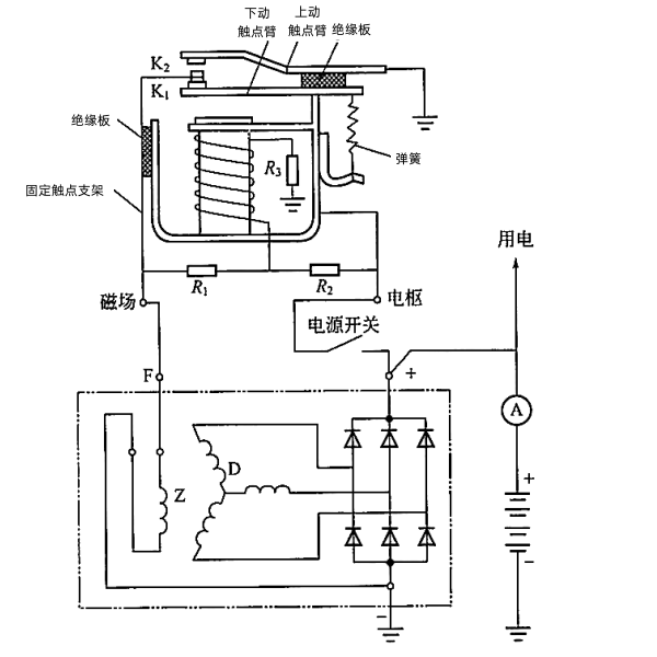 硅整流發(fā)電機與調節(jié)器線路.png