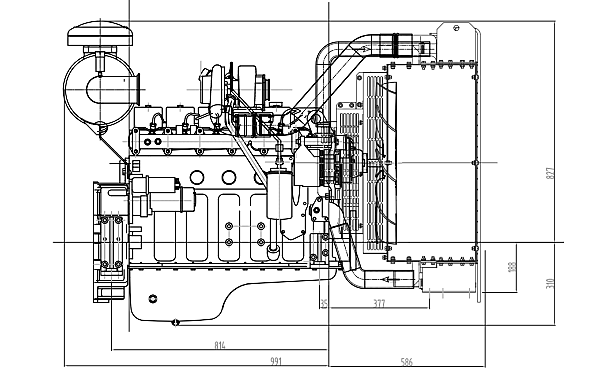 6BTAA5.9-G2東風康明斯發(fā)動機外形尺寸側視圖.png