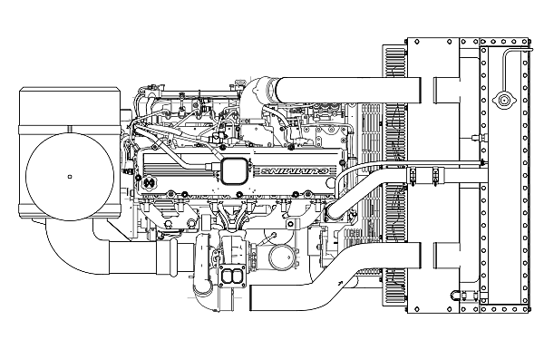 QSL8.9-G33東風(fēng)康明斯發(fā)動機外形尺寸俯視圖.png
