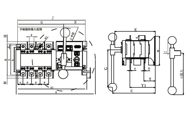 雙電源轉換開關接線圖-柴油發(fā)電機組.png