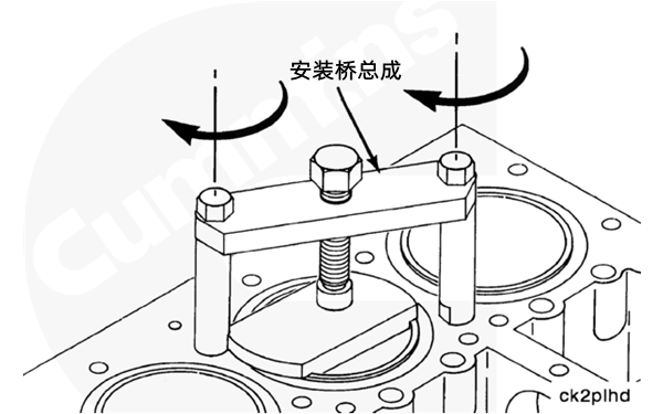 柴油發(fā)電機(jī)缸套突出量測(cè)量步驟-安裝橋總成、缸蓋螺釘.png