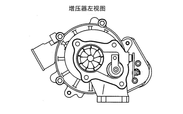 增壓器左視圖-康明斯柴油發(fā)電機(jī)組.png