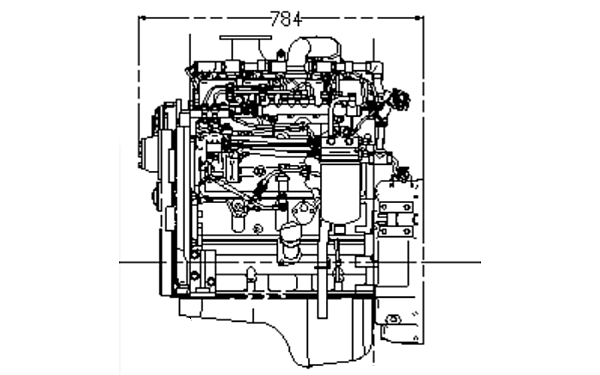 QSB3.9-G31東風康明斯發(fā)動機外形右視圖.png