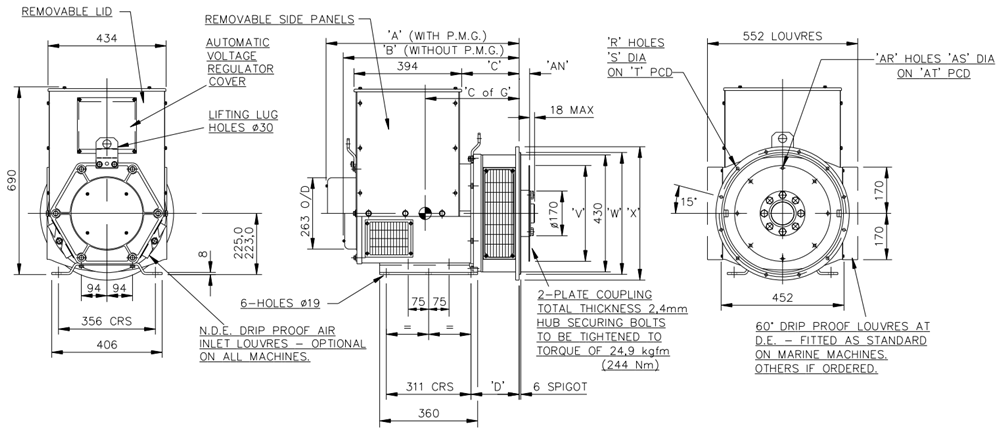 UCI224G斯坦福發(fā)電機外形圖紙.png