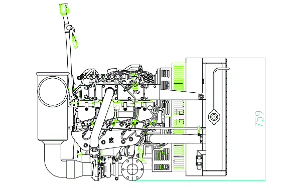 QSB3.9-G31東風(fēng)康明斯發(fā)動(dòng)機(jī)外形尺寸俯視圖.png