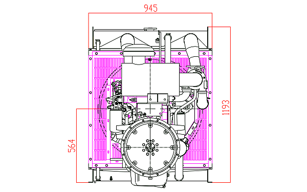 QSB5.9-G30東風康明斯發(fā)動機外形尺寸后視圖.png