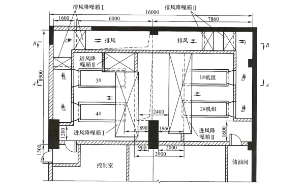 柴油發(fā)電機房降噪工程平面布置圖.png