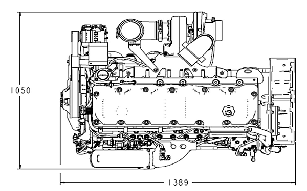 QSZ13-G2東風(fēng)康明斯柴油發(fā)動機(jī)外形平面圖.png