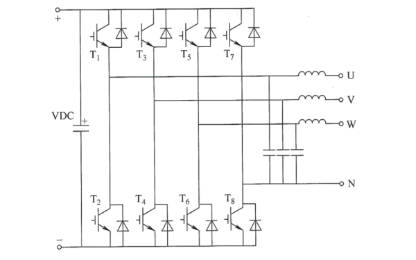 永磁發(fā)電機雙電平三相四橋臂拓撲結(jié)構(gòu)圖.png