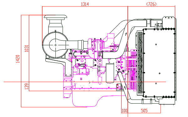 QSL8.9-G33東風(fēng)康明斯發(fā)動機外形尺寸側(cè)視圖.png