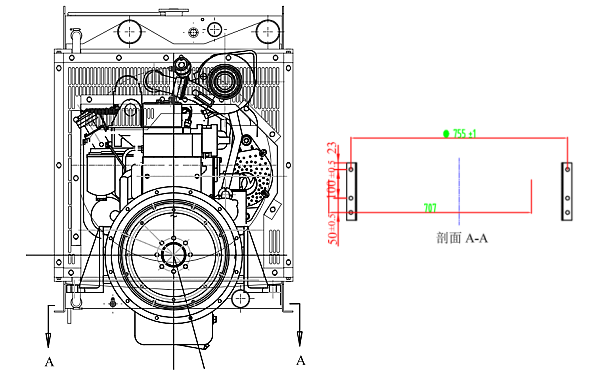 6BTAA5.9-G2東風康明斯發(fā)動機外形尺寸后視圖.png