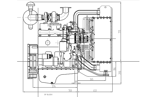 4BTA3.9-G2東風(fēng)康明斯發(fā)動機外形尺寸側(cè)視圖.png