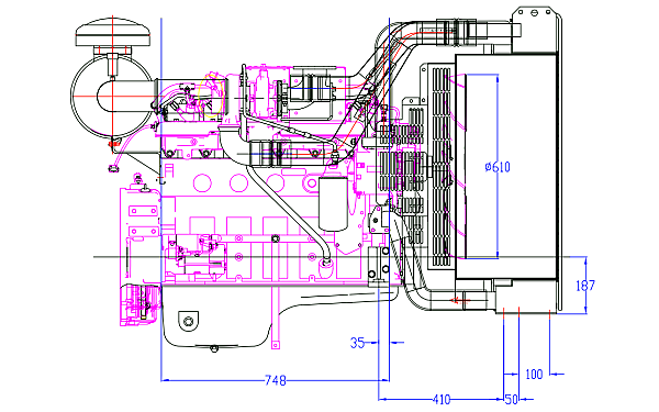 QSB5.9-G2東風(fēng)康明斯發(fā)動機外形尺寸側(cè)視圖.png