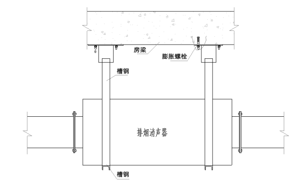 消聲器安裝圖-柴油發(fā)電機組.png