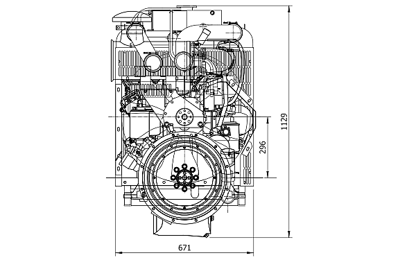 4BTAA3.9-G3東風(fēng)康明斯發(fā)動(dòng)機(jī)外形尺寸后視圖.png